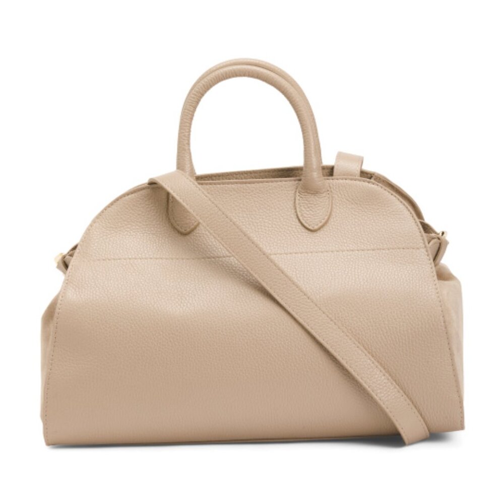 Viral Anna Paola Italian SUEDE & LEATHER Cappuccino Satchel NWT - Picture 2 of 11